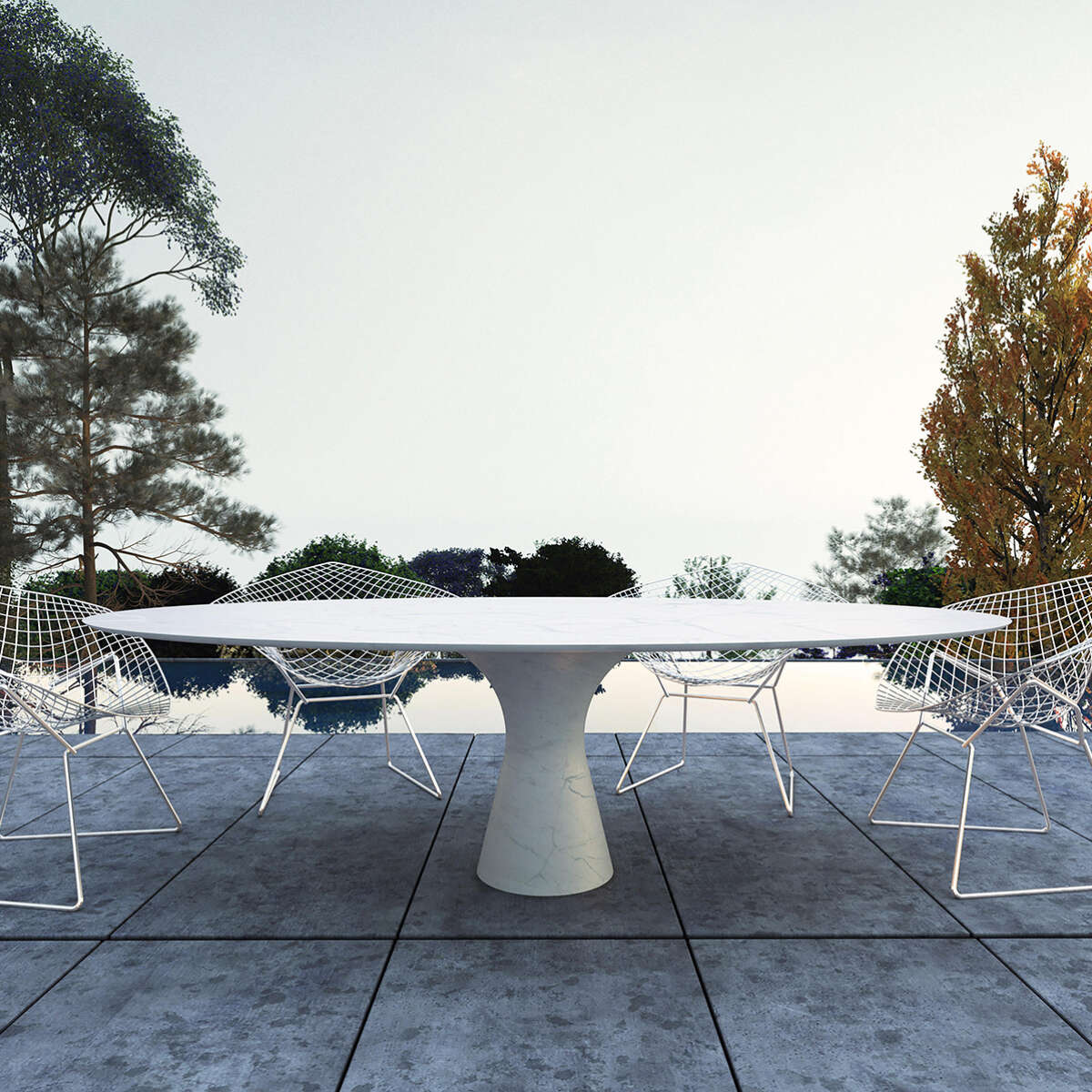 Angelo m with bertoia chairs The Modern Garden Co